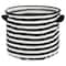 DII® Medium Round Stripes PE-Coated Herringbone Woven Cotton Laundry Bin, 2ct.